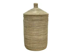 Mand Van Zeegras Met Deksel - D39 X H71 - Naturel - Juvami