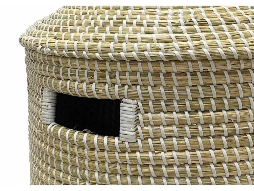 Mand Van Zeegras Met Deksel - D39 X H71 - Naturel - Juvami