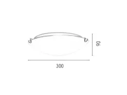 Maryland Plafondlamp, Chroom, Wit, 30X30X9 Cm, Epikasa