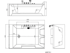 Massagebad - 2 Personen - 515 L - 182 X 122 X H64 Cm - Hoek Rechts - Thalassa