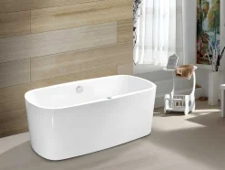 Massagebad Met Ledverlichting - Balneo Therapie Sirgao - 1 Persoon - 155L - 75X150Cm - Wit