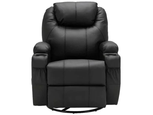 Massagestoel Van Kunstleer Silvano - Zwart