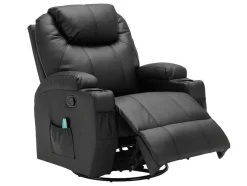 Massagestoel Van Kunstleer Silvano - Zwart