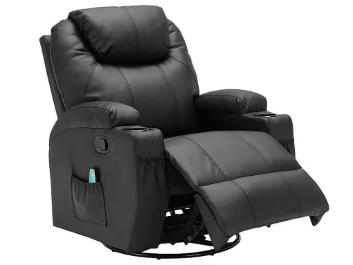 Massagestoel Van Kunstleer Silvano - Zwart