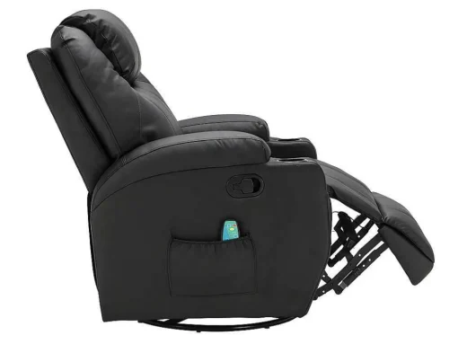 Massagestoel Van Kunstleer Silvano - Zwart