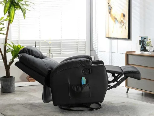 Massagestoel Van Kunstleer Silvano - Zwart