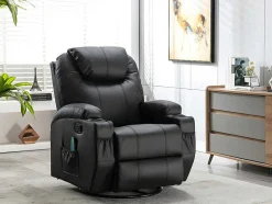 Massagestoel Van Kunstleer Silvano - Zwart