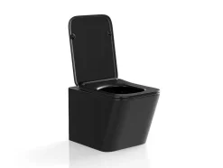 Mat Zwarte Hang-Wc Van Keramiek Zonder Rand - Clemona