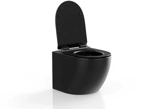 Mat Zwarte Hang-Wc Van Keramiek Zonder Rand - Javoine