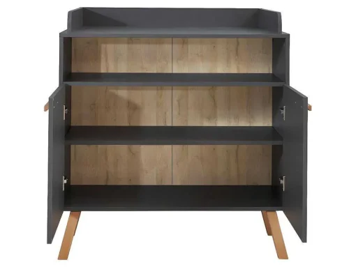 Matsbaby Luiertafel 2 Deuren, 1 Open Vak Grijs.