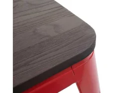 Mcw-A73 Kruk Incl. Houten Zitting, Rood