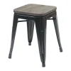 Mcw-A73 Kruk Incl. Houten Zitting, Zwart