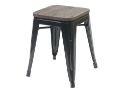 Mcw-A73 Kruk Incl. Houten Zitting, Zwart