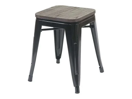 Mcw-A73 Kruk Incl. Houten Zitting, Zwart