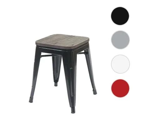 Mcw-A73 Kruk Incl. Houten Zitting, Zwart