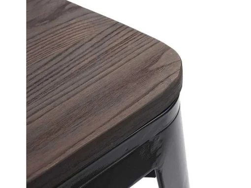 Mcw-A73 Kruk Incl. Houten Zitting, Zwart