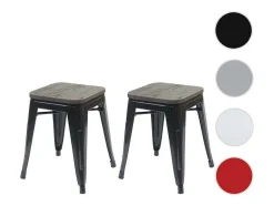 Mcw-A73 Kruk (Set Van 2) Houten Zitting, Zwart