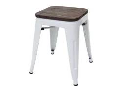 Mcw-A73 Kruk (Set Van 4) Houten Zitting, Wit