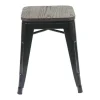 Mcw-A73 Kruk (Set Van 4) Houten Zitting, Zwart
