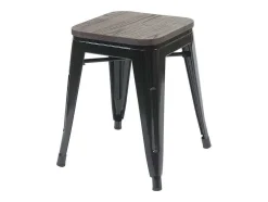 Mcw-A73 Kruk (Set Van 6) Houten Zitting, Zwart