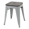 Mcw-A73 Kruk (Set Van 2) Houten Zitting, Grijs