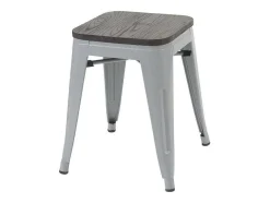 Mcw-A73 Kruk (Set Van 2) Houten Zitting, Grijs