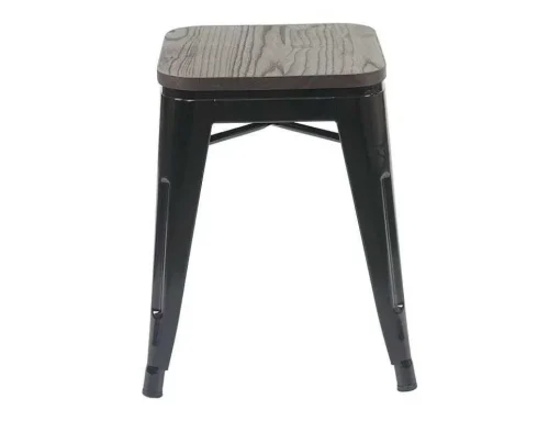 Mcw-A73 Kruk (Set Van 2) Houten Zitting, Zwart