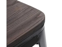 Mcw-A73 Kruk (Set Van 4) Houten Zitting, Zwart