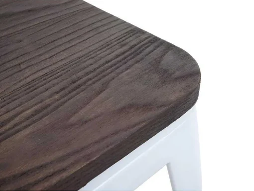 Mcw-A73 Kruk (Set Van 2) Houten Zitting, Wit