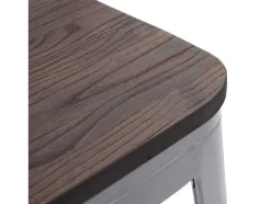 Mcw-A73 Kruk (Set Van 4) Houten Zitting, Grijs