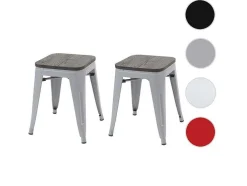 Mcw-A73 Kruk (Set Van 2) Houten Zitting, Grijs