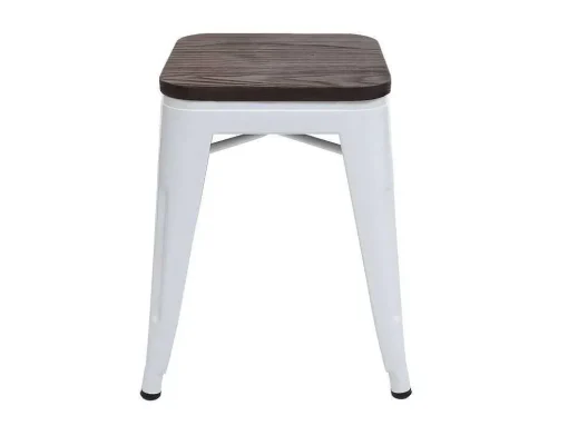 Mcw-A73 Kruk (Set Van 4) Houten Zitting, Wit
