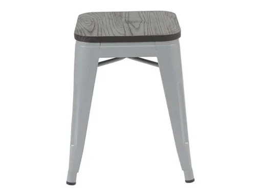 Mcw-A73 Kruk (Set Van 2) Houten Zitting, Grijs