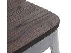 Mcw-A73 Kruk (Set Van 2) Houten Zitting, Grijs