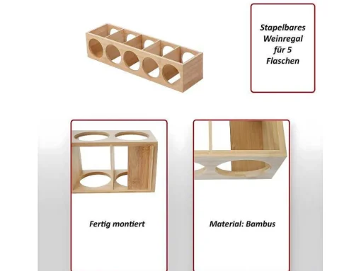 Mcw-B89 Bamboe Wijnrek, 4 Stuks