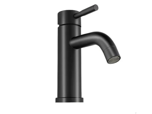Mechanische Mengkraan Met Ronde Vorm Van Geborsteld Roestvrij Staal - Mat Zwart - H17 Cm - Salavan