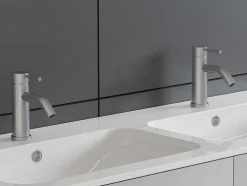 Mechanische Mengkraan Met Ronde Vorm Van Roestvrij Staal - Geborsteld Nikkel - H17 Cm - Salavan