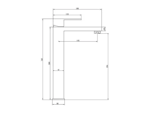 Mechanische Mengkraan Met Vierkante Vorm Van Geborsteld Roestvrij Staal - Mat Zwart, H31 Cm - Canilas