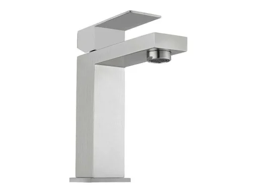 Mechanische Mengkraan Met Vierkante Vorm Van Roestvrij Staal - Geborsteld Nikkel - H17,3 Cm - Canilas