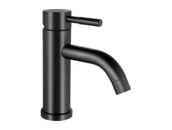 Mechanische Mengkraan Met Ronde Vorm Van Geborsteld Roestvrij Staal - Mat Zwart - H17 Cm - Salavan