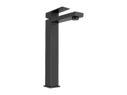 Mechanische Mengkraan Met Vierkante Vorm Van Geborsteld Roestvrij Staal - Mat Zwart, H31 Cm - Canilas