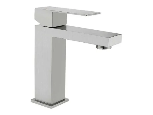Mechanische Mengkraan Met Vierkante Vorm Van Roestvrij Staal - Geborsteld Nikkel - H17,3 Cm - Canilas