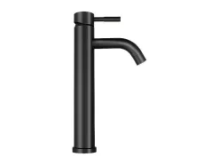 Mechanische Mengkraan Met Ronde Vorm Van Geborsteld Roestvrij Staal - Mat Zwart - H29.6 Cm - Salavan