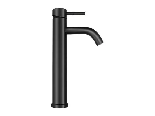 Mechanische Mengkraan Met Ronde Vorm Van Geborsteld Roestvrij Staal - Mat Zwart - H29.6 Cm - Salavan
