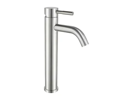 Mechanische Mengkraan Met Ronde Vorm Van Roestvrij Staal - Geborsteld Nikkel - H29,6 Cm - Salavan