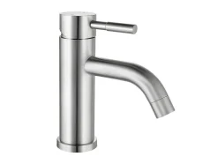 Mechanische Mengkraan Met Ronde Vorm Van Roestvrij Staal - Geborsteld Nikkel - H17 Cm - Salavan