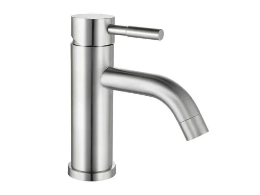 Mechanische Mengkraan Met Ronde Vorm Van Roestvrij Staal - Geborsteld Nikkel - H17 Cm - Salavan