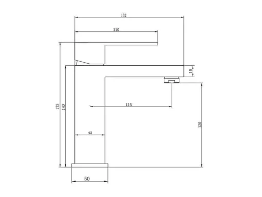 Mechanische Mengkraan Met Vierkante Vorm Van Roestvrij Staal - Geborsteld Nikkel - H17,3 Cm - Canilas