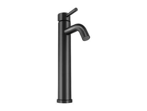 Mechanische Mengkraan Met Ronde Vorm Van Geborsteld Roestvrij Staal - Mat Zwart - H29.6 Cm - Salavan