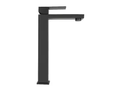 Mechanische Mengkraan Met Vierkante Vorm Van Geborsteld Roestvrij Staal - Mat Zwart, H31 Cm - Canilas